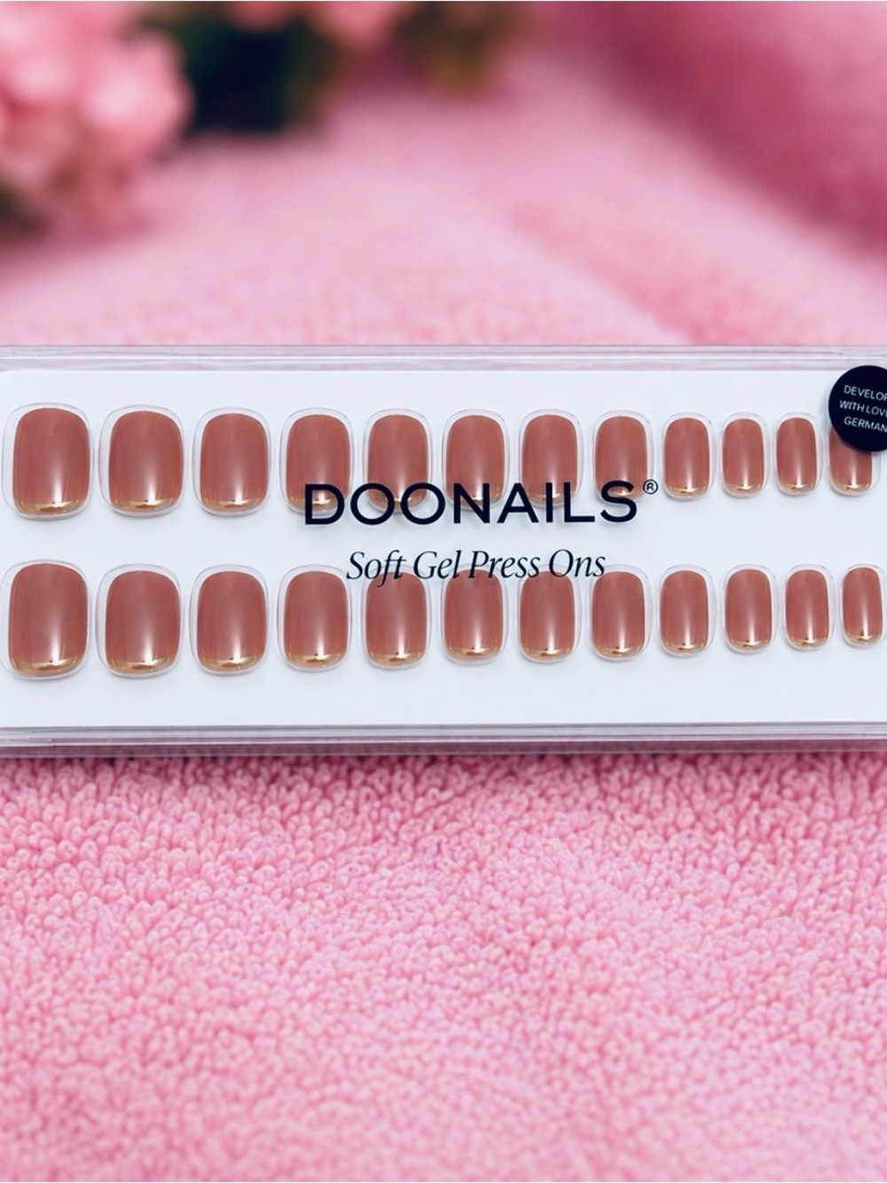 Brand New DOONAILS Soft Gel Press On Nails – Extra Short Square – Nude